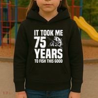 It Took Me 75 Years To Fish This Good 75th Birthday Party Kids Hoodie thumb 3