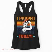 I Pooped Today Retro Rosie Funny Humor Strong Women Bandana  Women's Tank Top thumb 0