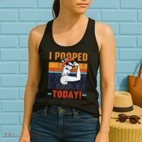 I Pooped Today Retro Rosie Funny Humor Strong Women Bandana  Women's Tank Top thumb 2