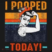 I Pooped Today Retro Rosie Funny Humor Strong Women Bandana  Women's Tank Top thumb 5