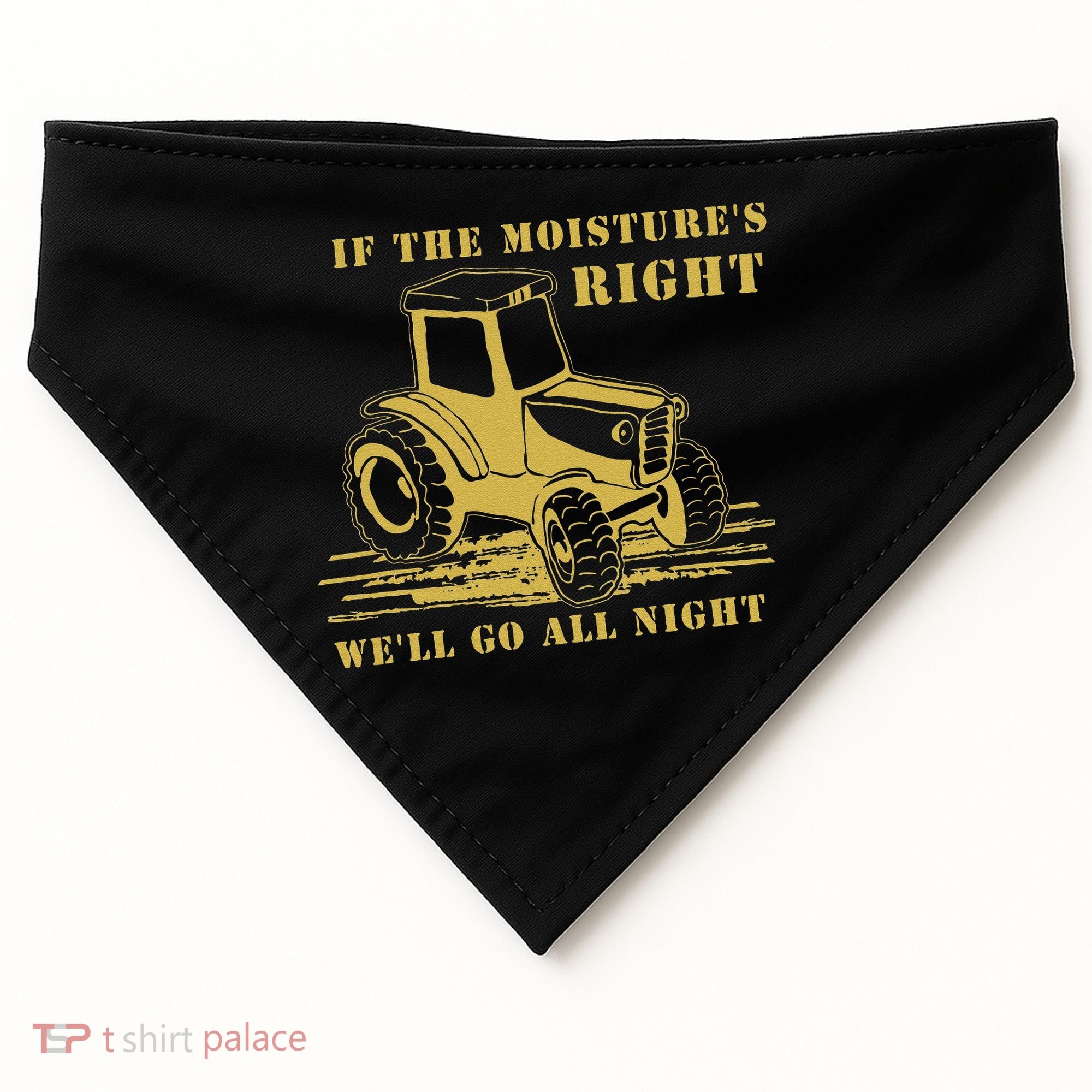 If The Moisture's Right Funny Farmer Tractor USA-Made Doggie Bandana