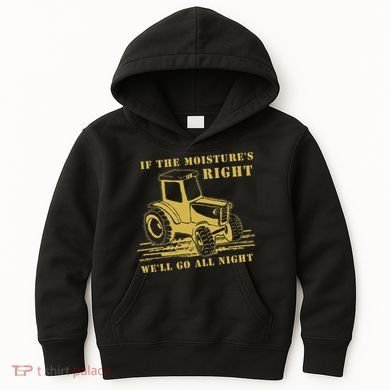 If The Moisture's Right Funny Farmer Tractor Kids Hoodie
