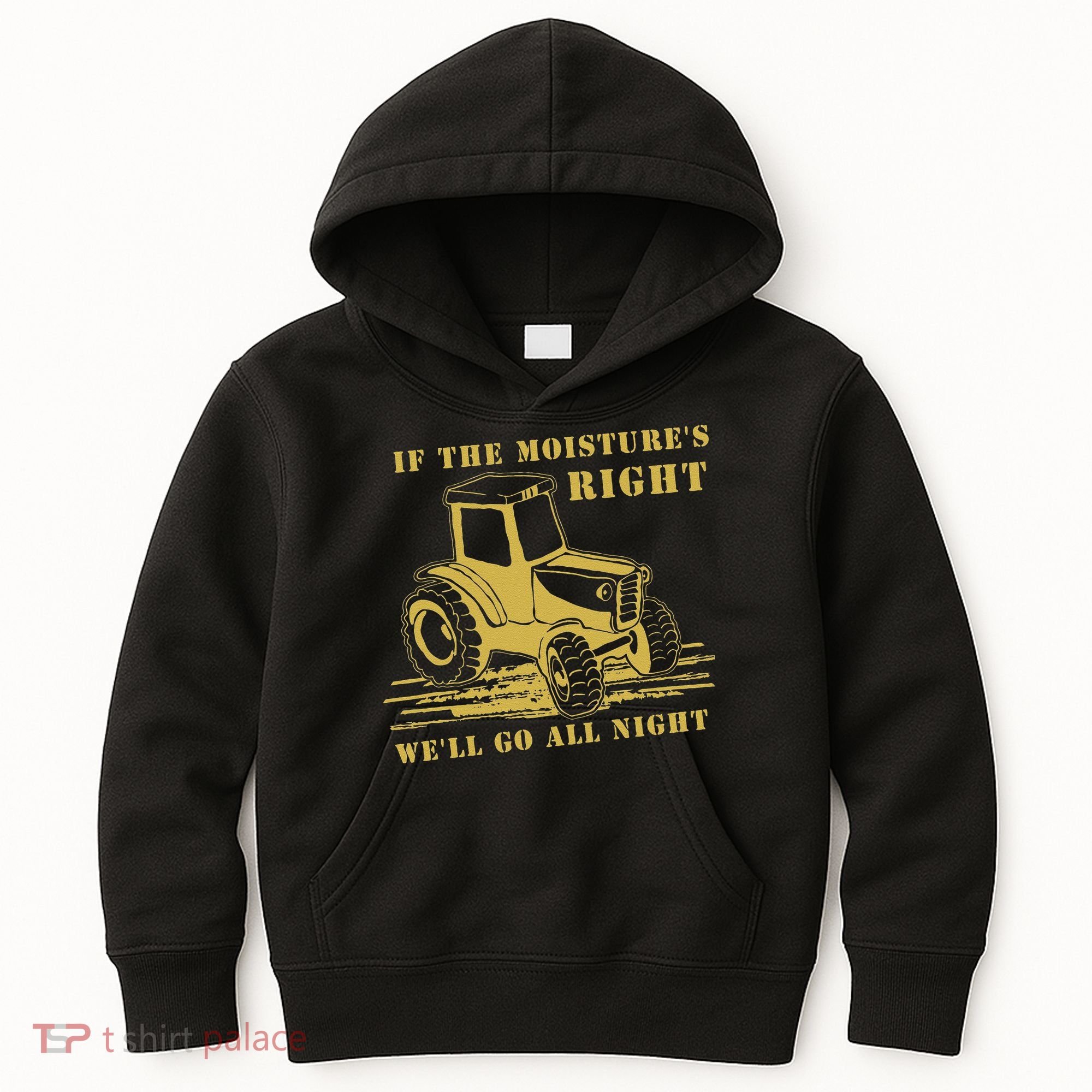 If The Moisture's Right Funny Farmer Tractor Kids Hoodie