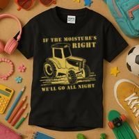 If The Moisture's Right Funny Farmer Tractor Kids T-Shirt thumb 3