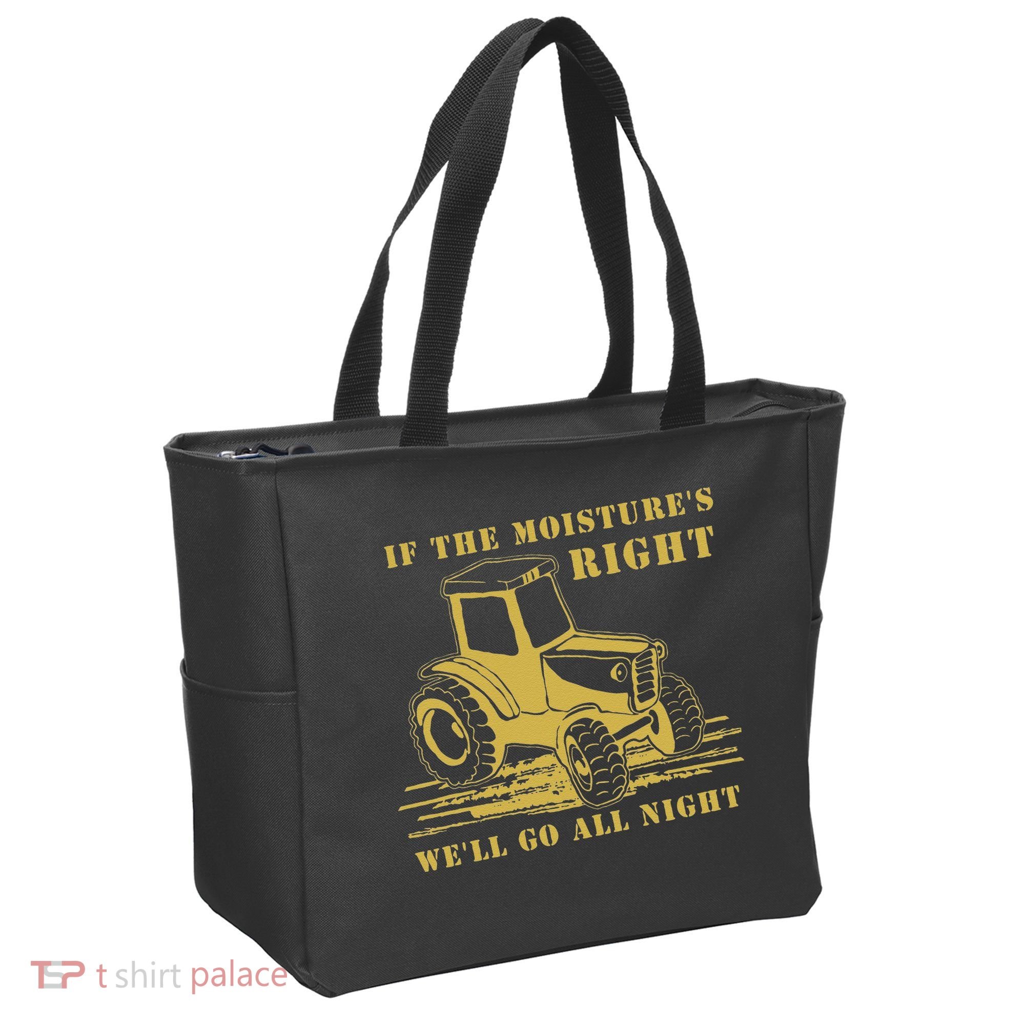 If The Moisture's Right Funny Farmer Tractor Tote Bag