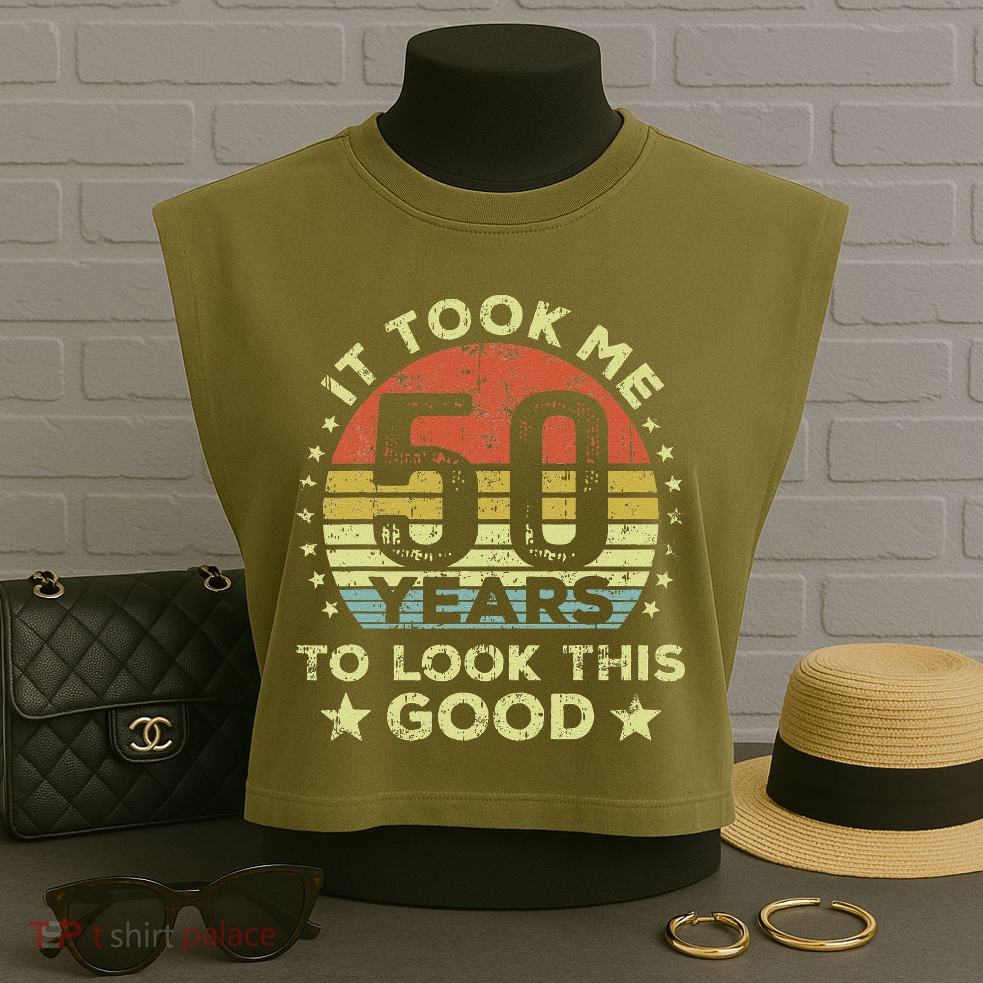 It took me 50 years to look this good 50th Birthday Garment-Dyed Women's Muscle Tee
