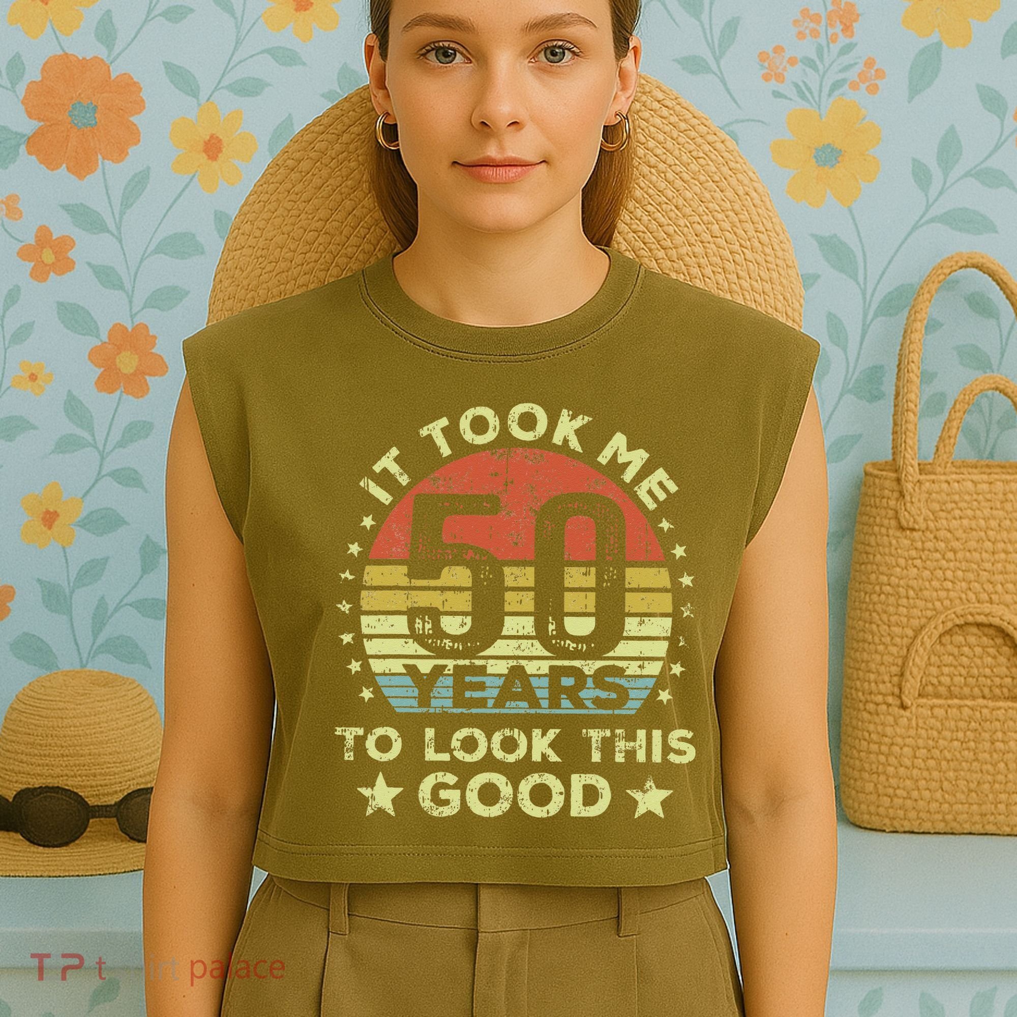 It took me 50 years to look this good 50th Birthday Garment-Dyed Women's Muscle Tee