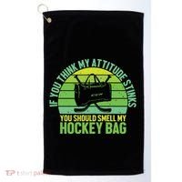 If Think My Attitude Stinks You Should Smell My Hockey Bag Golf Towel thumb 0