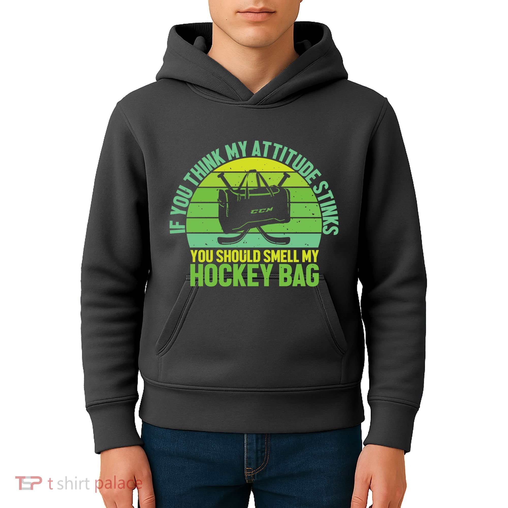 If Think My Attitude Stinks You Should Smell My Hockey Bag Kids Hoodie