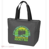 If Think My Attitude Stinks You Should Smell My Hockey Bag Tote Bag thumb 3