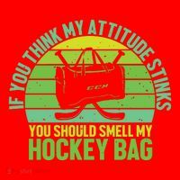 If Think My Attitude Stinks You Should Smell My Hockey Bag Santa Hat thumb 1