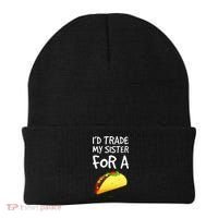 ID Trade My Sister For A Taco Funny Taco Beanie thumb 0