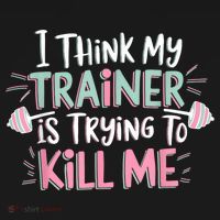 I Think My Trainer Is Trying To Kill Me Funny Gymer Women's Hoodie thumb 2