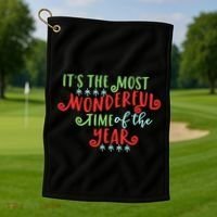 It's The Most Wonderful Time Of The Year Cute Christmas Golf Towel thumb 1