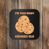 I'm This Many Cookies Old Cookie 3rd Birthday 3 Years Old Coaster thumb 0