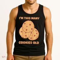 I'm This Many Cookies Old Cookie 3rd Birthday 3 Years Old Tank Top thumb 3