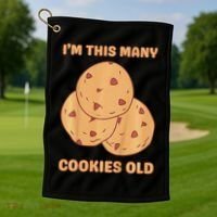 I'm This Many Cookies Old Cookie 3rd Birthday 3 Years Old Golf Towel thumb 1