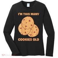 I'm This Many Cookies Old Cookie 3rd Birthday 3 Years Old Women's Long Sleeve Shirt thumb 0