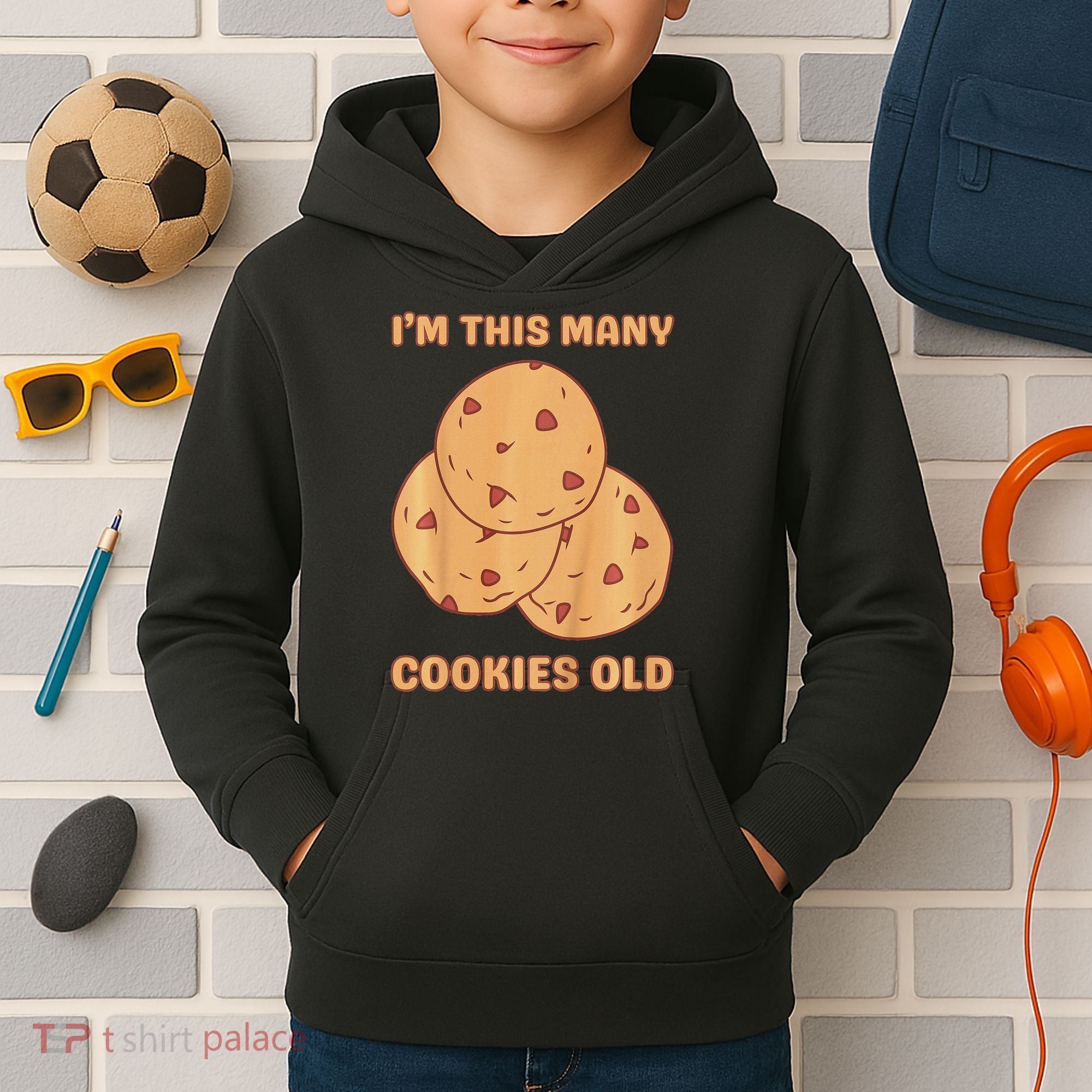 I'm This Many Cookies Old Cookie 3rd Birthday 3 Years Old Kids Hoodie