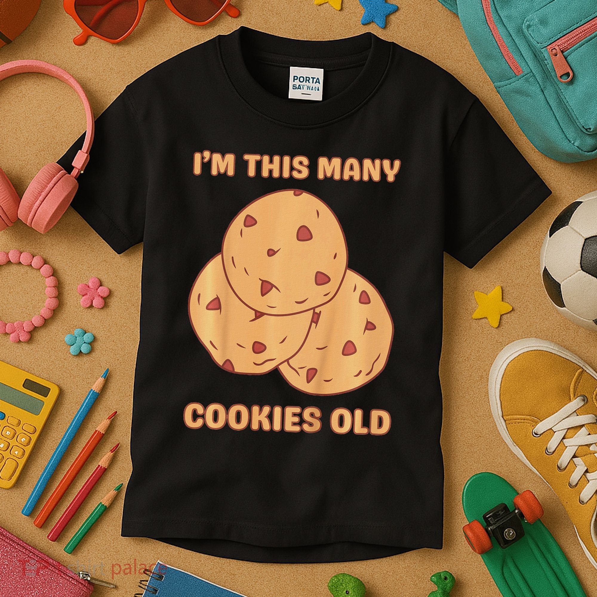 I'm This Many Cookies Old Cookie 3rd Birthday 3 Years Old Kids T-Shirt