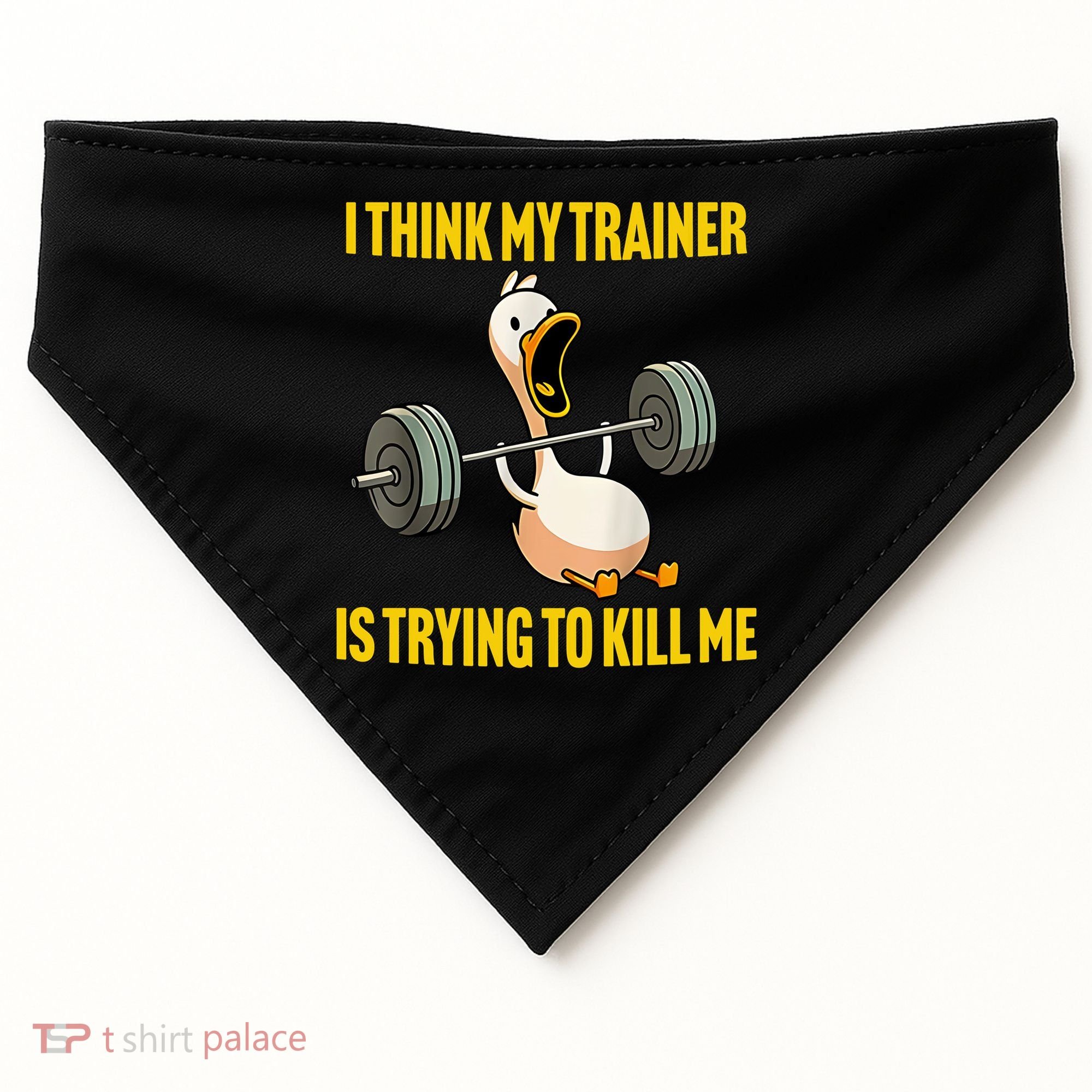 I Think My Trainer Is Trying To Kill Me Funny Workout Gym USA-Made Doggie Bandana