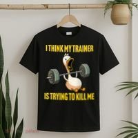 I Think My Trainer Is Trying To Kill Me Funny Workout Gym T-Shirt thumb 2