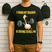 I Think My Trainer Is Trying To Kill Me Funny Workout Gym T-Shirt thumb 6