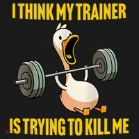 I Think My Trainer Is Trying To Kill Me Funny Workout Gym Baby Bodysuit thumb 2