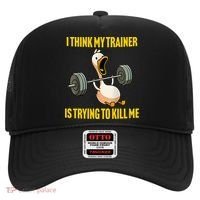 I Think My Trainer Is Trying To Kill Me Funny Workout Gym Hat thumb 0