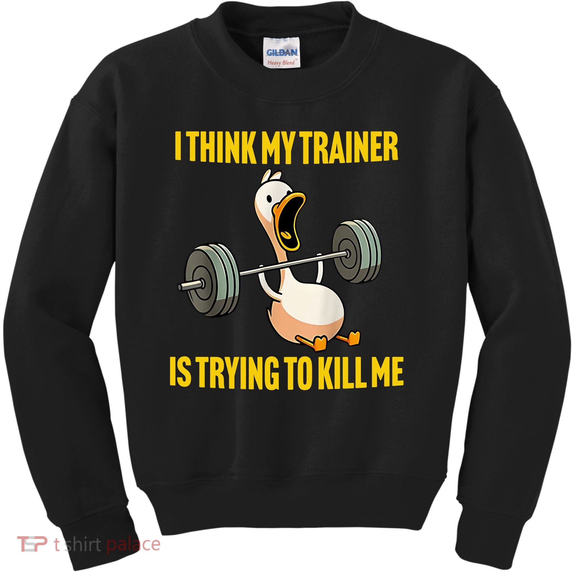 I Think My Trainer Is Trying To Kill Me Funny Workout Gym Kids Sweatshirt