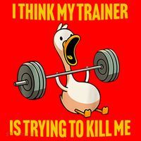 I Think My Trainer Is Trying To Kill Me Funny Workout Gym Santa Hat thumb 1