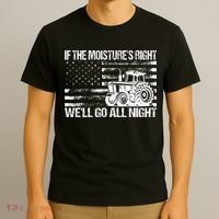 If The MoistureS Right WeLl Go All Night Vintage Usa Flag T-Shirt thumb 3