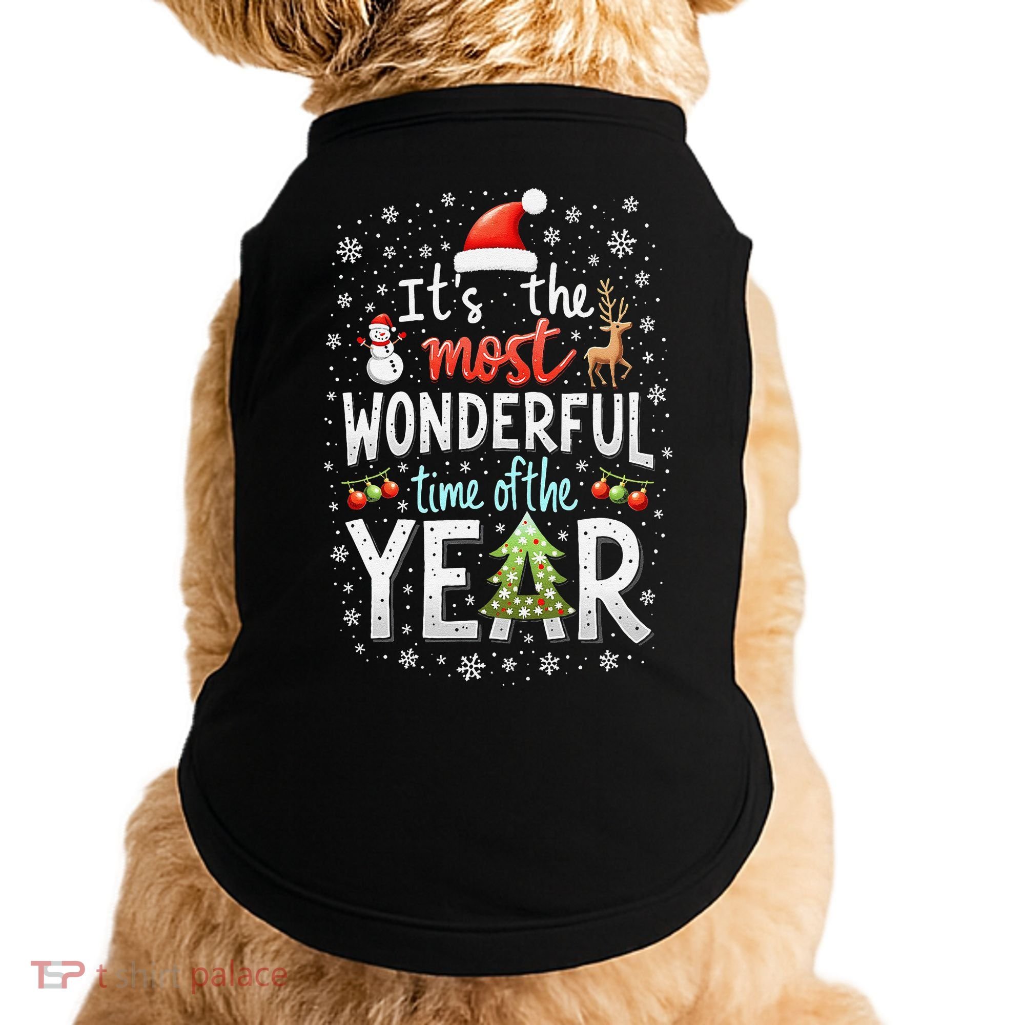 ItS The Most Wonderful Time Of The Year Xmas Christmas Tree Doggie Tank