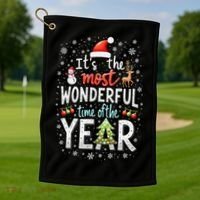 ItS The Most Wonderful Time Of The Year Xmas Christmas Tree Golf Towel thumb 1
