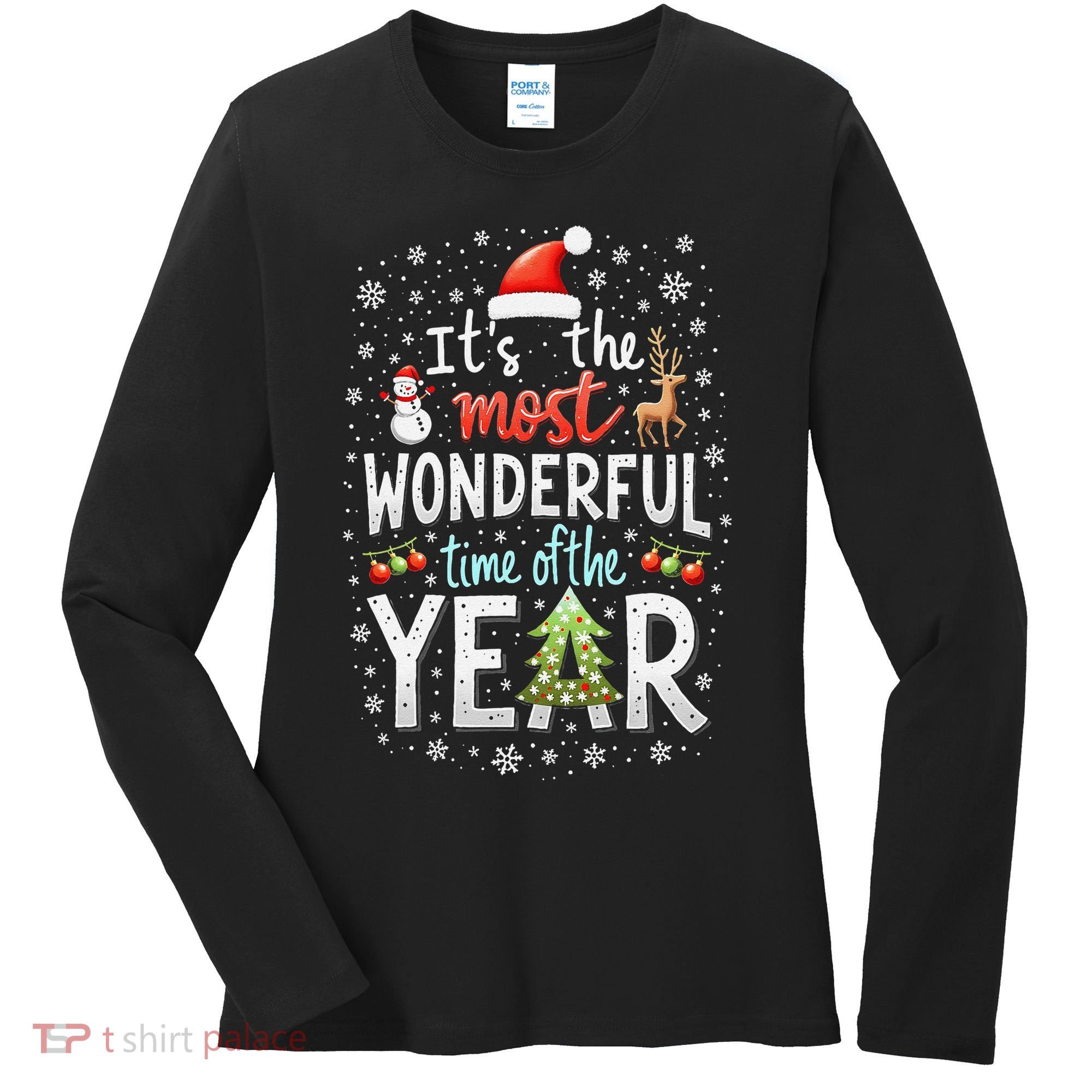 ItS The Most Wonderful Time Of The Year Xmas Christmas Tree Women's Long Sleeve Shirt