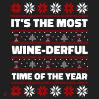 It's The Most WineDerful Time Of The Year Fun Ugly Christmas Women's Sweatshirt thumb 2