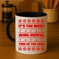 It's The Most WineDerful Time Of The Year Fun Ugly Christmas Coffee Mug thumb 4