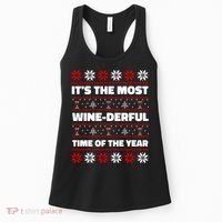 It's The Most WineDerful Time Of The Year Fun Ugly Christmas Women's Tank Top thumb 0