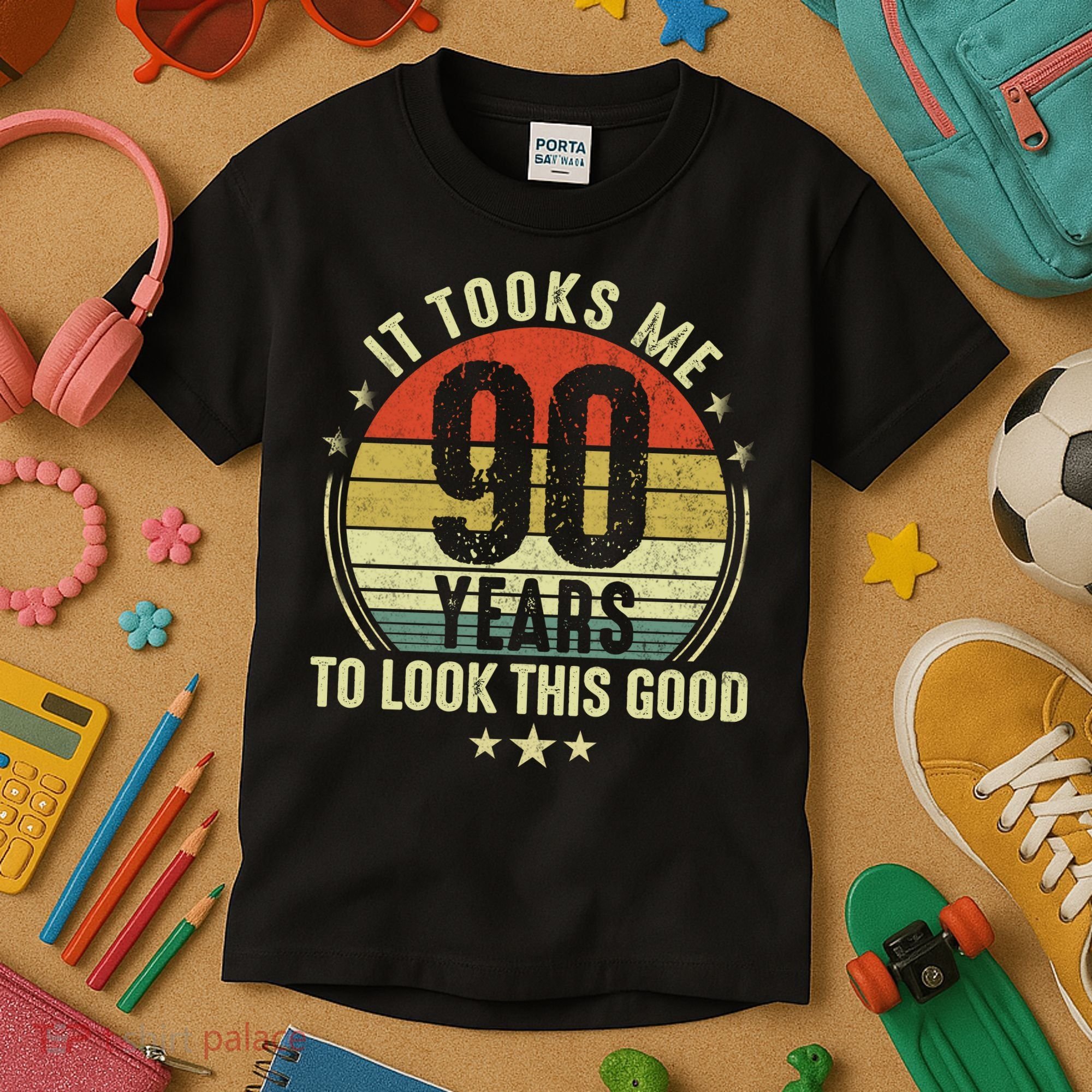 It Took Me 90 Years To Look This Good Funny 90Year Old Gift Kids T-Shirt