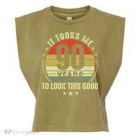 It Took Me 90 Years To Look This Good Funny 90Year Old Gift Garment-Dyed Women's Muscle Tee thumb 0