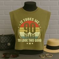 It Took Me 90 Years To Look This Good Funny 90Year Old Gift Garment-Dyed Women's Muscle Tee thumb 3