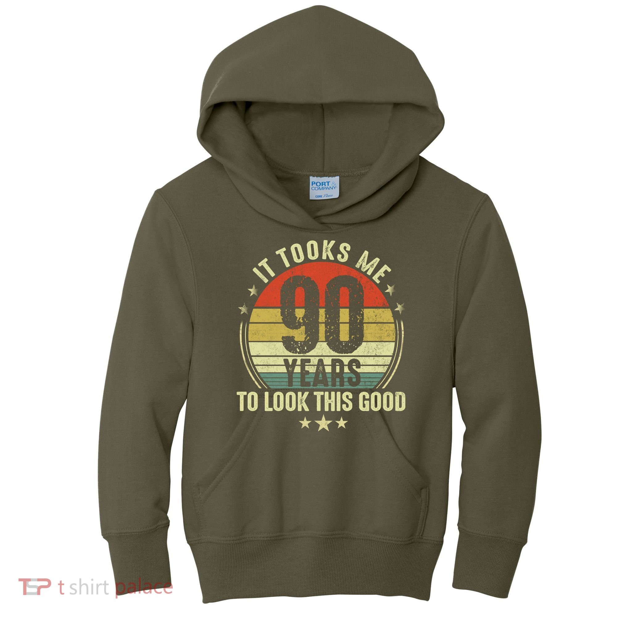 It Took Me 90 Years To Look This Good Funny 90Year Old Gift Kids Hoodie
