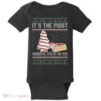 Its The Most Wonderful Time Of The Year Christmas tree cake  Baby Bodysuit thumb 0