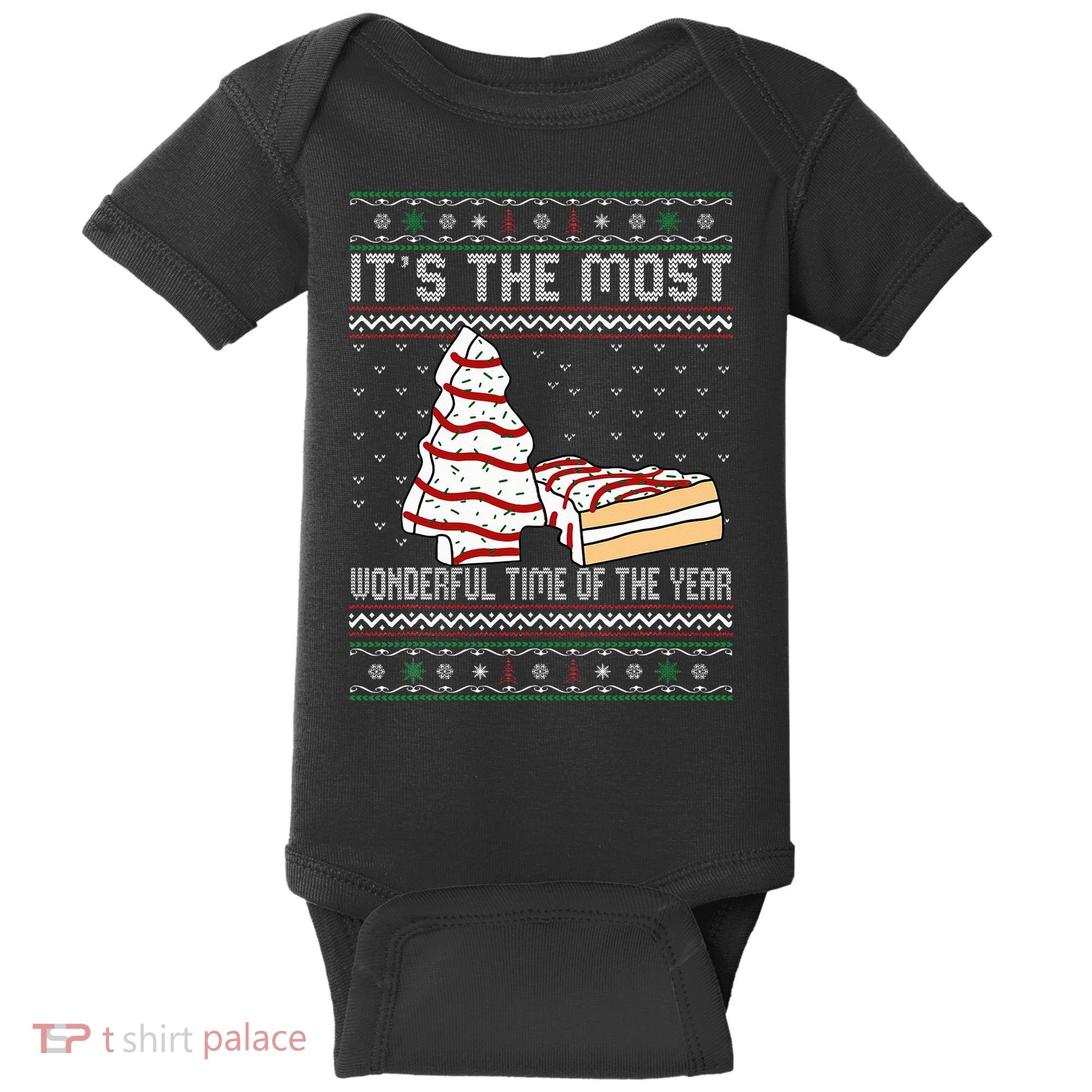 Its The Most Wonderful Time Of The Year Christmas tree cake  Baby Bodysuit