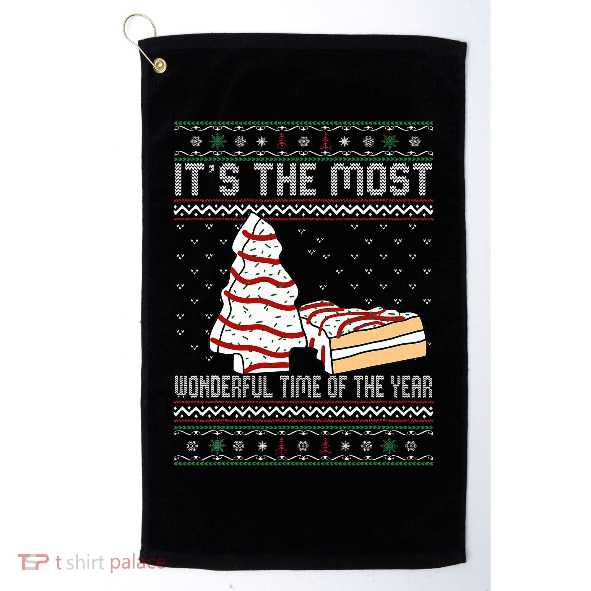 Its The Most Wonderful Time Of The Year Christmas tree cake  Golf Towel