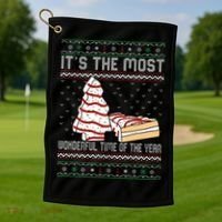 Its The Most Wonderful Time Of The Year Christmas tree cake  Golf Towel thumb 1