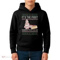 Its The Most Wonderful Time Of The Year Christmas tree cake  Kids Hoodie thumb 4