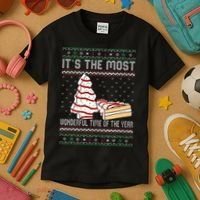 Its The Most Wonderful Time Of The Year Christmas tree cake  Kids T-Shirt thumb 3