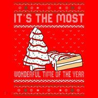 Its The Most Wonderful Time Of The Year Christmas tree cake  Santa Hat thumb 1