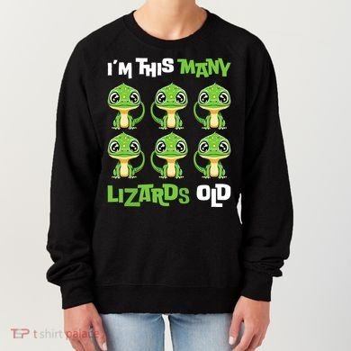 IM This Many Lizards Old Cute Lizard 6th Birthday 6 Years Women's Sweatshirt